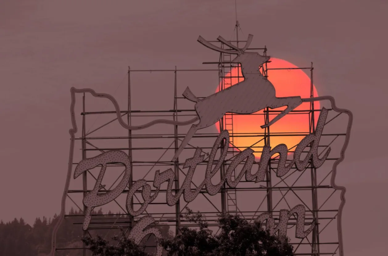 Old white stag sign — Portland Oregon